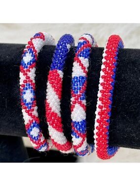 HAND CRAFTED in Nepal Beaded Bracelets (set of 4) #301